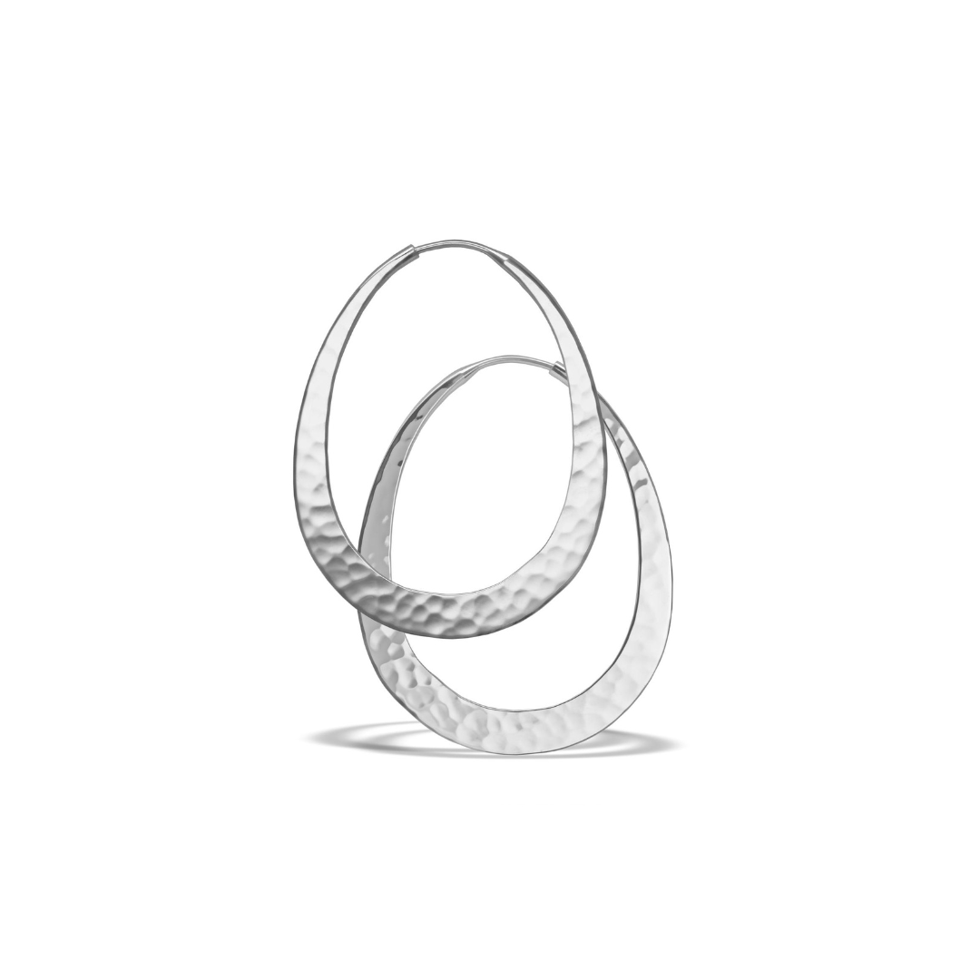 Oval Hoops in 40mm | Toby Pomeroy | Handmade Jewelry | Recycled Silver ...