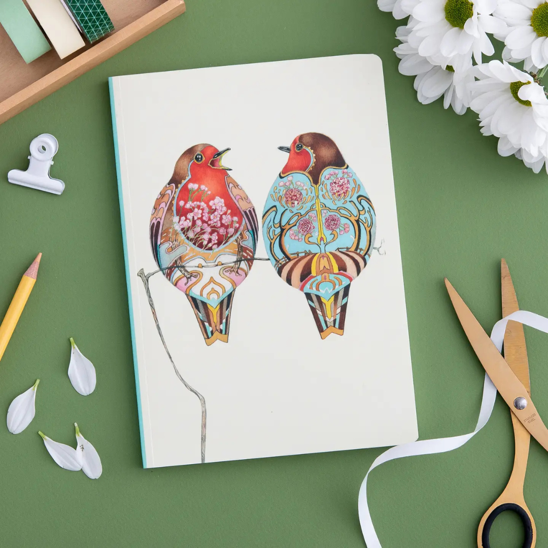 Two Robins Notebook | Daniel Mackie | Stationary | Made in UK ...