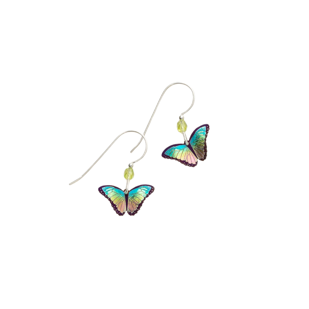 Island Green Petite Bella Butterfly Earrings Holly Yashi Handmade Jewelry Northampton MA beryl
