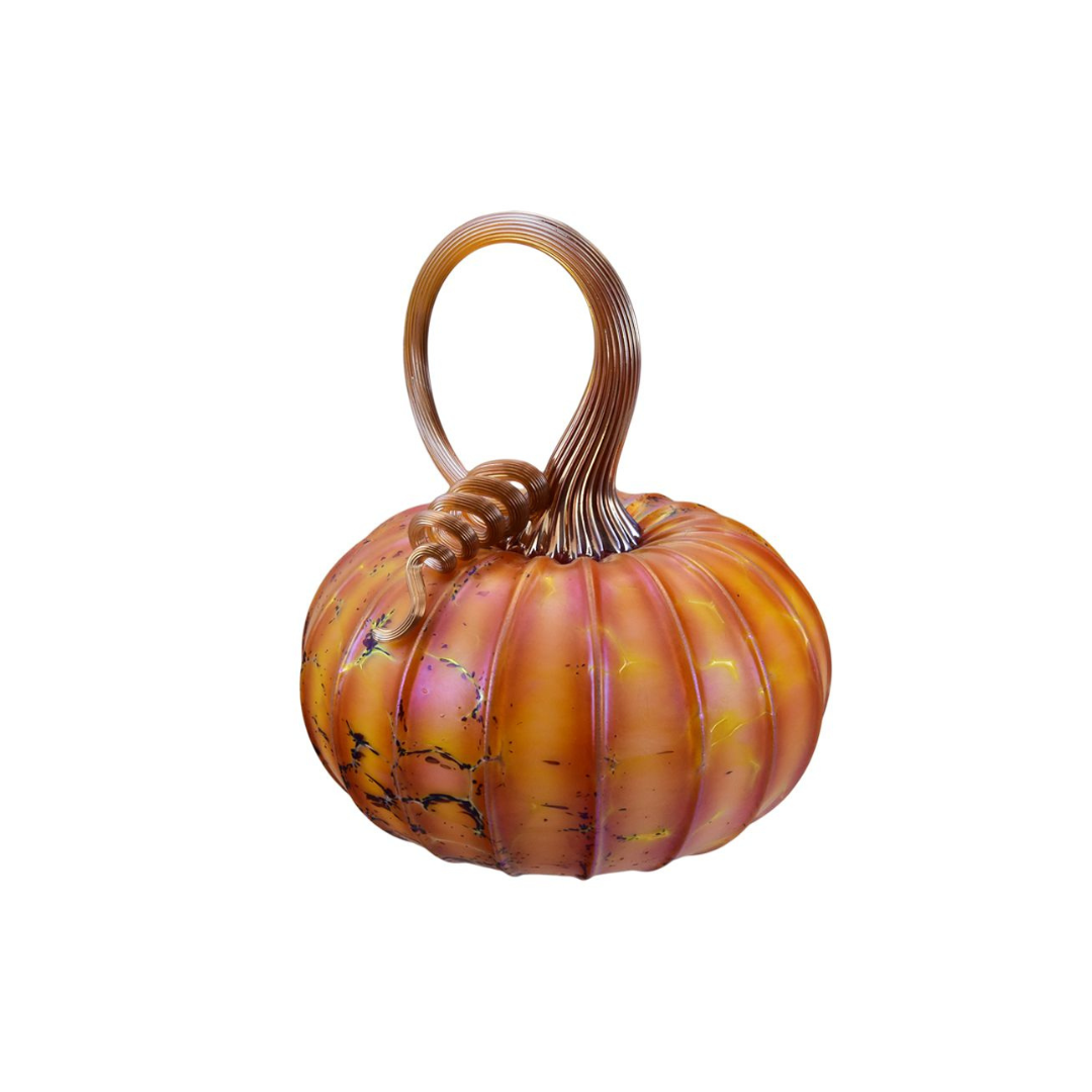 Maple Medium Glass Pumpkin Jack Pine Studio Handblown Glass beryl