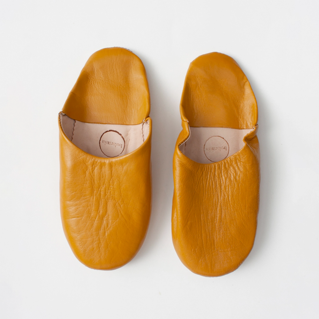 Ochre Small Babouche Slippers Handmade Gifts Northampton MA Bohemia Design beryl