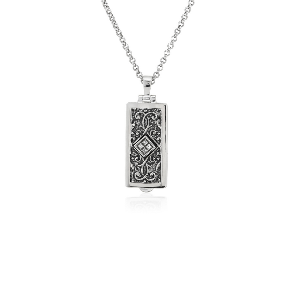 Rectangle Locket with Diamonds – beryl