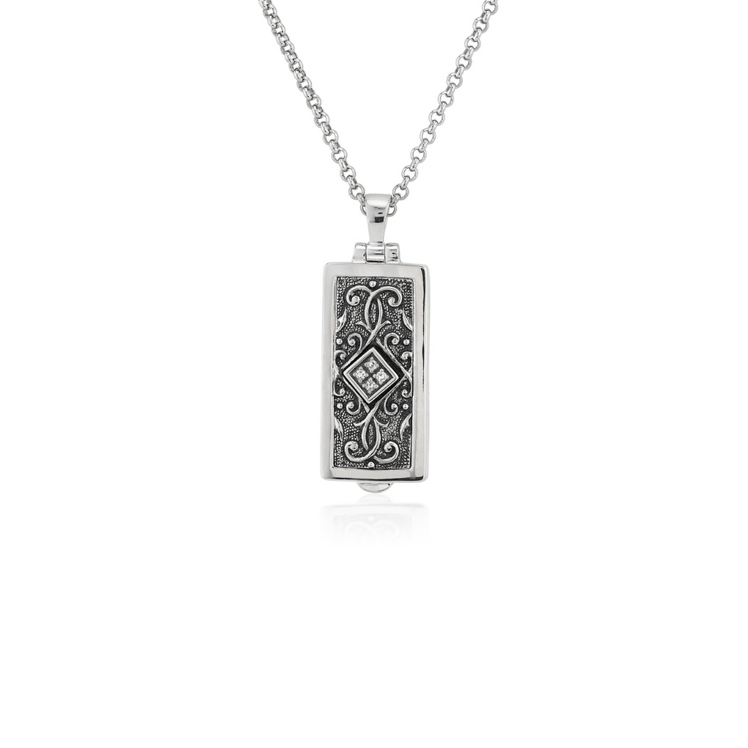 Rectangle Locket with Diamonds – beryl