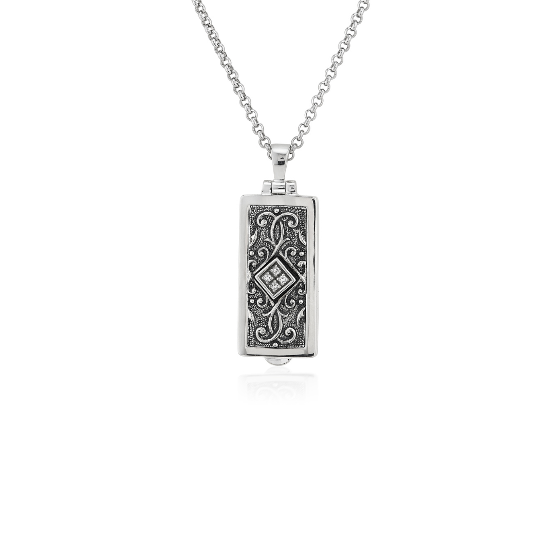 Rectangle Locket with Diamonds – beryl