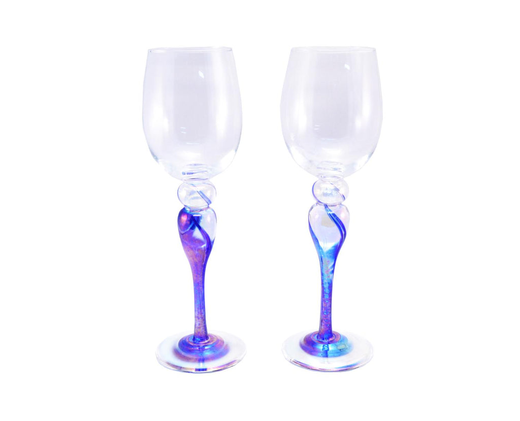 Hand Blown Wine Glasses with Colorful Stems – Mirador Glass